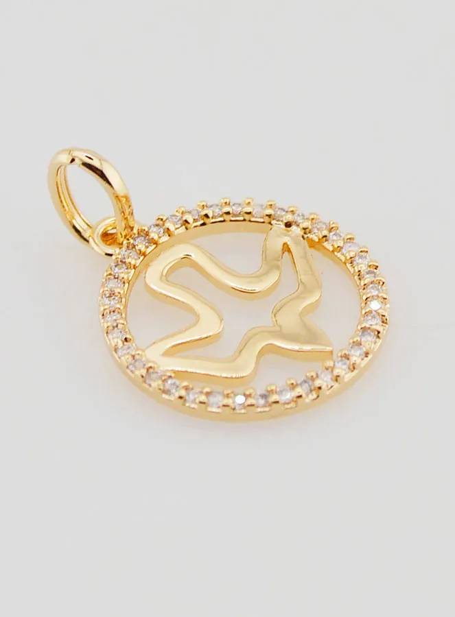 Openwork Holy Spirit Medal Gold Plated - 15mm (pic 3)