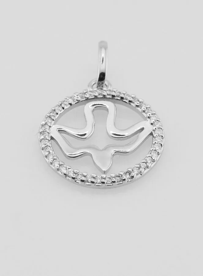 Openwork Holy Spirit Medal in 925 Silver - 15mm (pic 2)