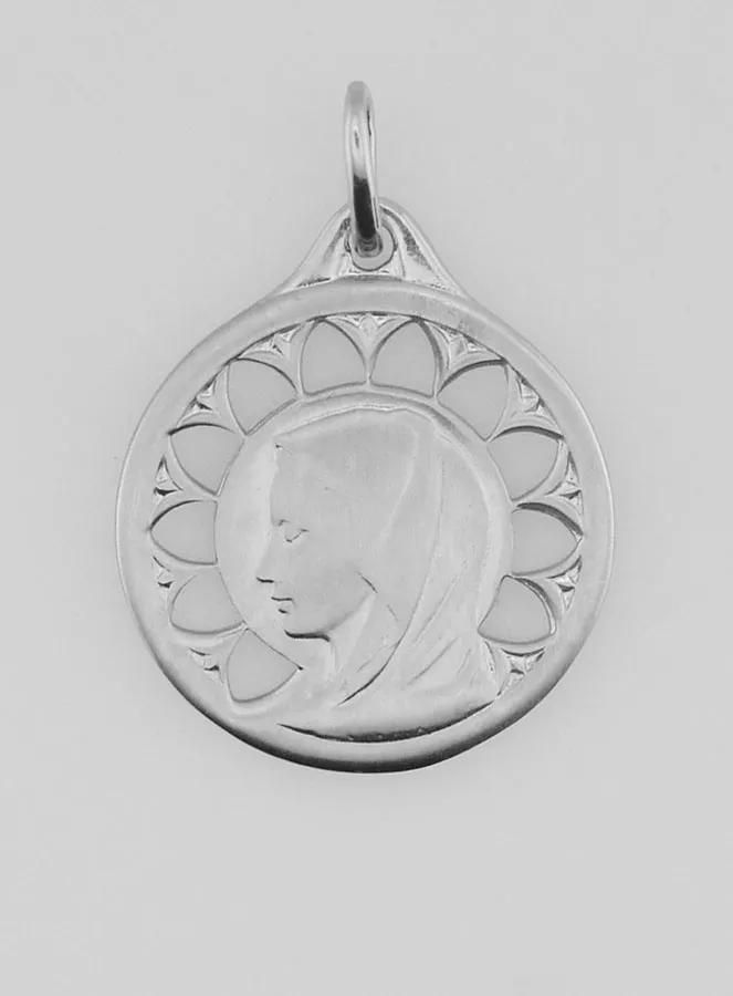 Virgin Mary Openwork Medal 925 Silver - 20mm (pic 1)