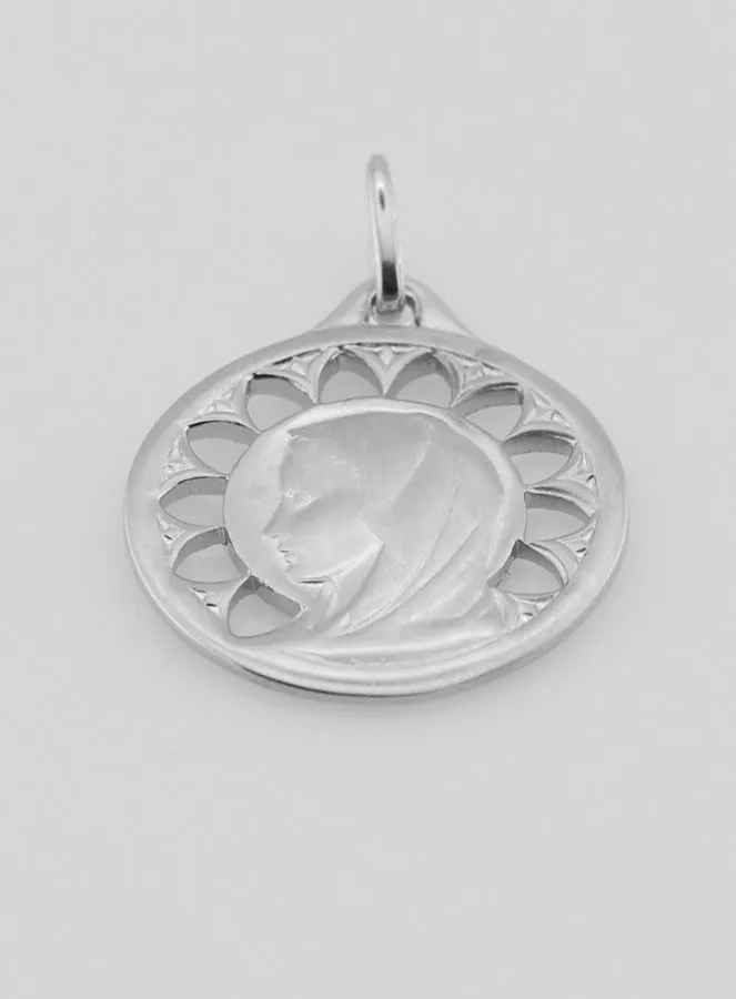 Virgin Mary Openwork Medal 925 Silver - 20mm (pic 2)