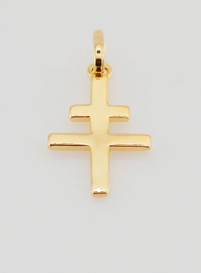 Gold-Plated Lorraine Cross Pendant - 18mm (pic 2)