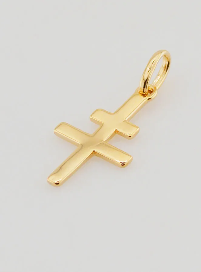 Gold-Plated Lorraine Cross Pendant - 18mm (pic 4)