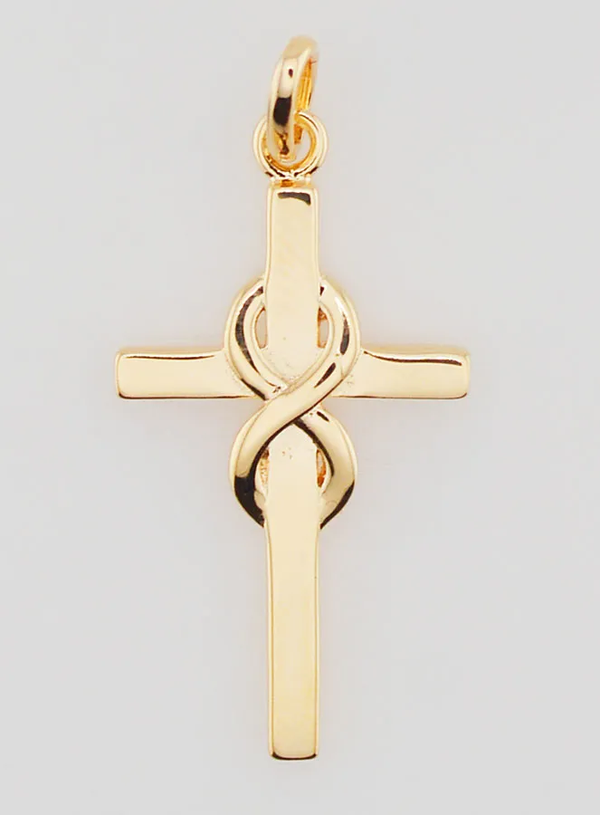 Gold-Plated Cross Pendant 25mm - Infinity (pic 1)