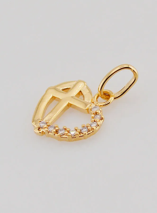 Gold Plated Heart and Cross Pendant (pic 3)