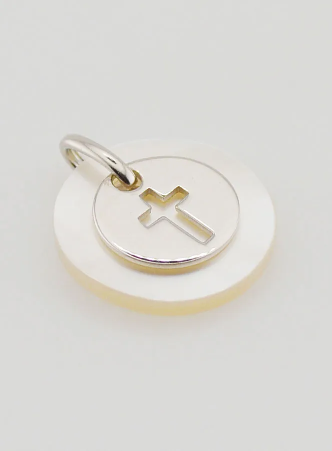 Token Medal Silver and Mother-of-Pearl - Cross (pic 3)