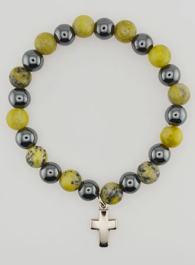 Gemstone Bracelet - Hematite and Serpentine (pic 1)