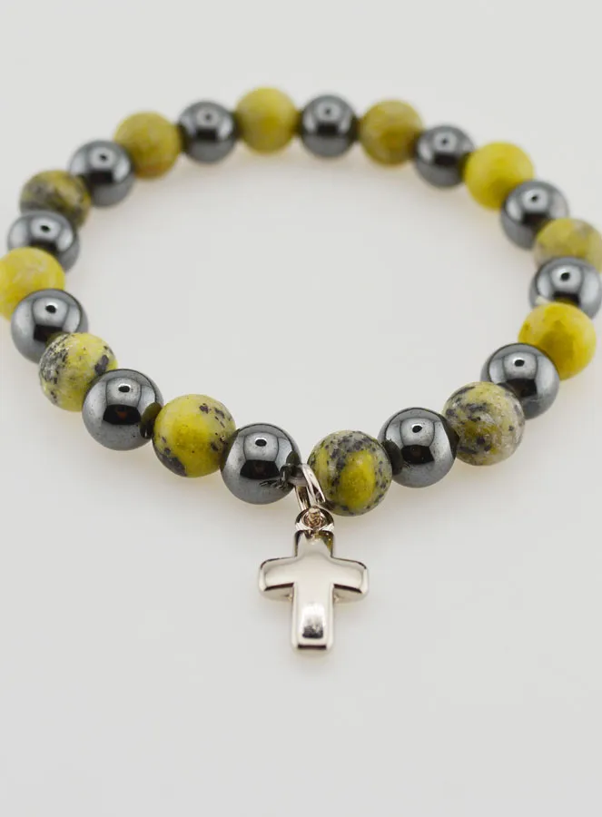 Gemstone Bracelet - Hematite and Serpentine (pic 2)