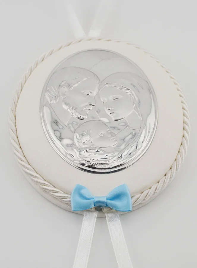 Christening Gift for a Boy - Cradle Medal Holy Family (pic 2)