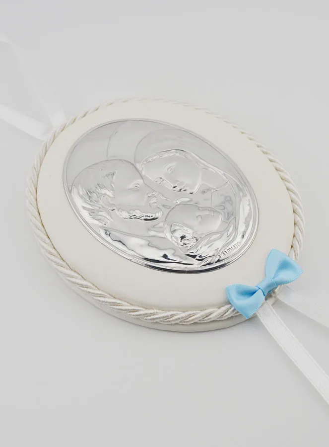 Christening Gift for a Boy - Cradle Medal Holy Family (pic 3)