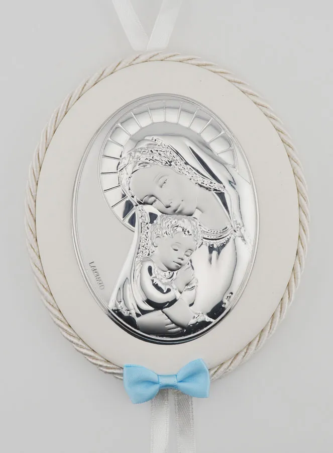 Christening Gift for a Boy - Cradle Medal Virgin and Child (pic 1)