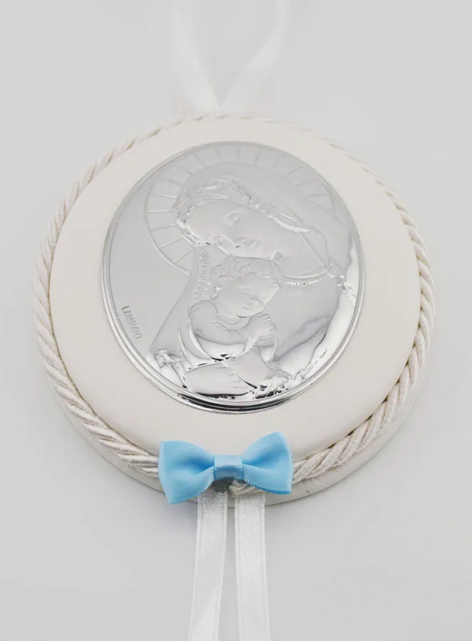 Christening Gift for a Boy - Cradle Medal Virgin and Child (pic 2)