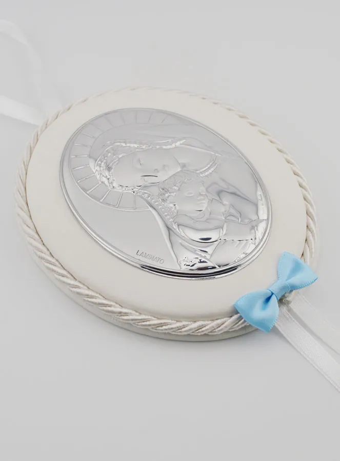 Christening Gift for a Boy - Cradle Medal Virgin and Child (pic 3)