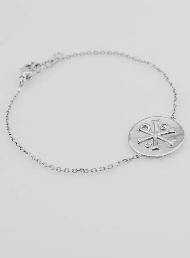 Religious Stainless Steel Bracelet - Chi-Rho Medal (pic 3)