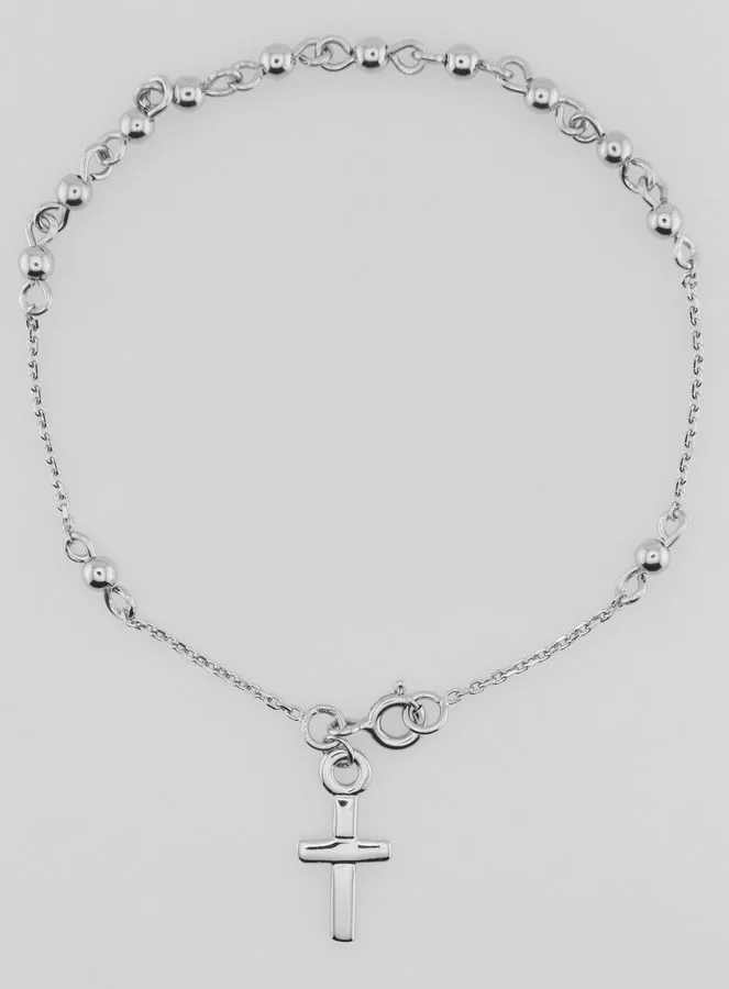 Religious Bracelet with Cross - 925 Silver (pic 1)