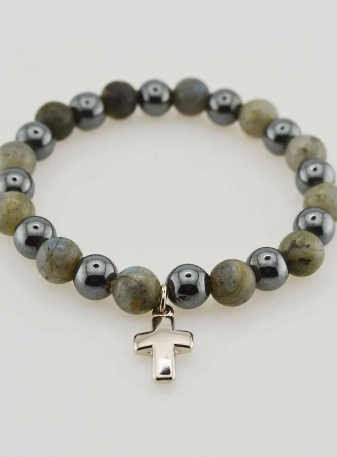 Gemstones Bracelet - Hematite and Labradorite (pic 2)