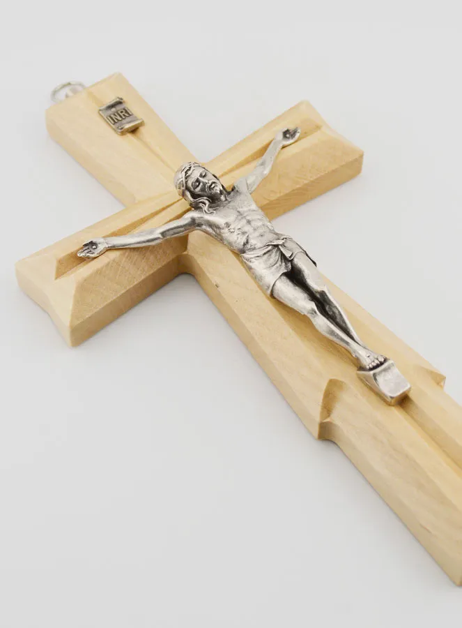 Hanging Crucifix Light Wood - 20cm (pic 3)