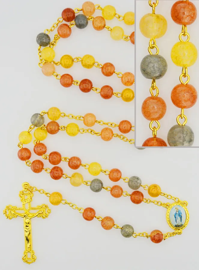 Miraculous Virgin Rosary with Glass Beads - Multicoloured (pic 1)
