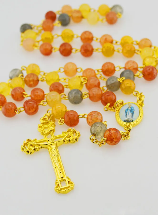 Miraculous Virgin Rosary with Glass Beads - Multicoloured (pic 2)