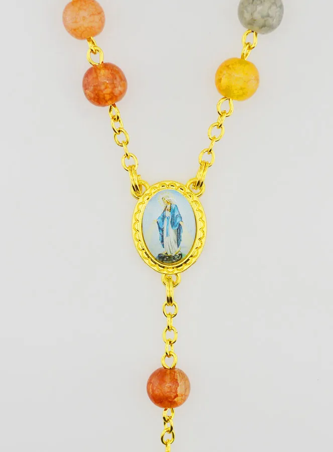 Miraculous Virgin Rosary with Glass Beads - Multicoloured (pic 4)
