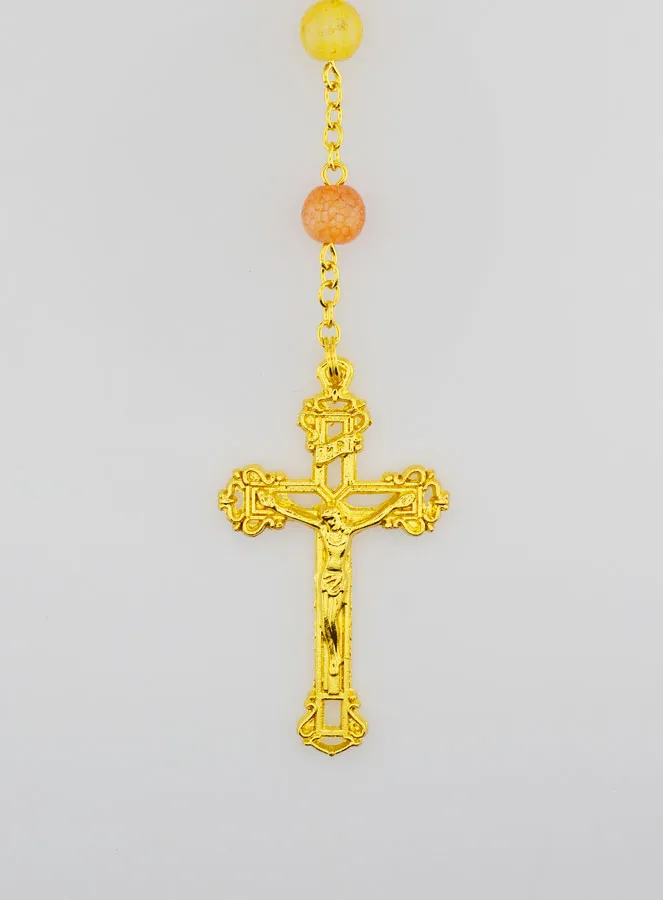Multicoloured Glass Bead Rosary - Miraculous Medal (pic 3)