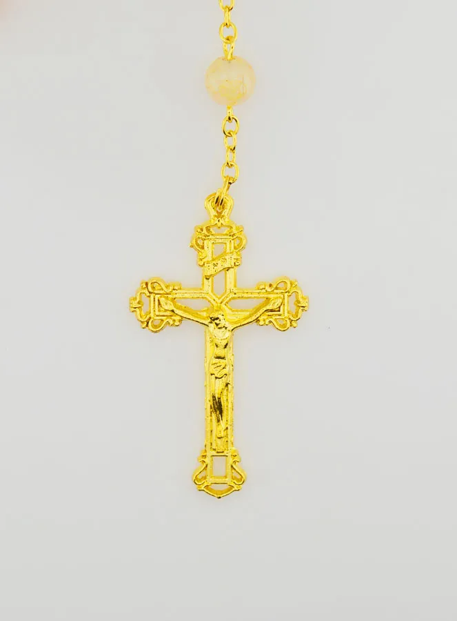 Miraculous Virgin Rosary with Glass Beads - Orange (pic 3)