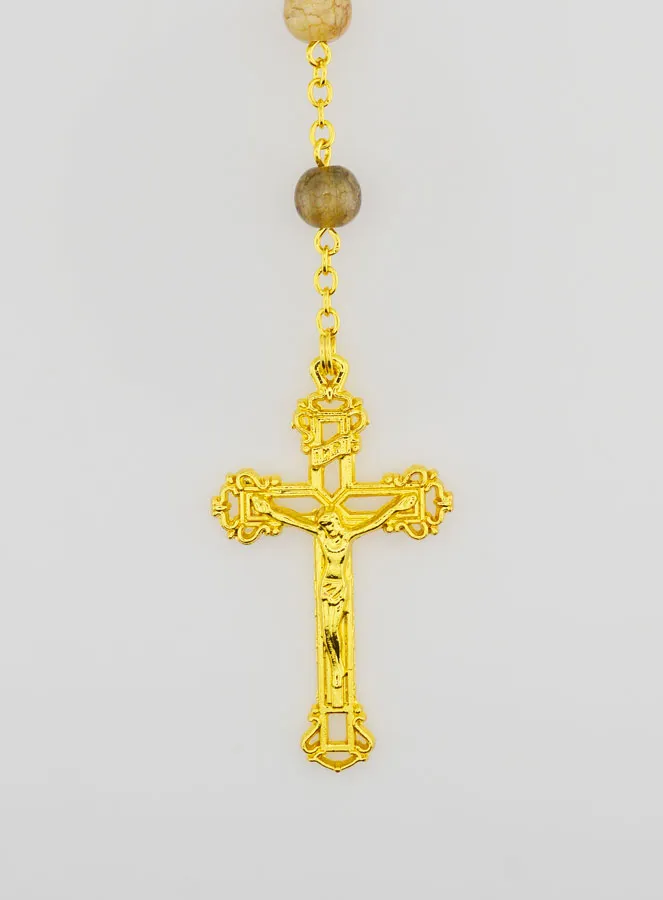 Miraculous Virgin Rosary with Glass Beads - Brown (pic 3)