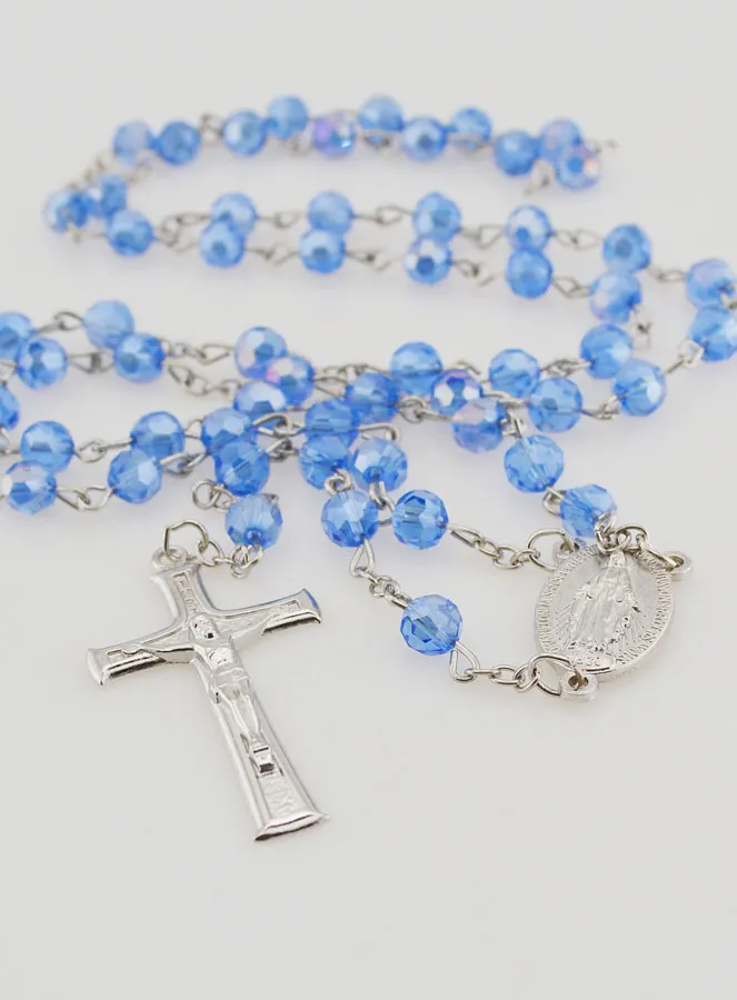 Miraculous Medal  Rosary - Blue (pic 2)