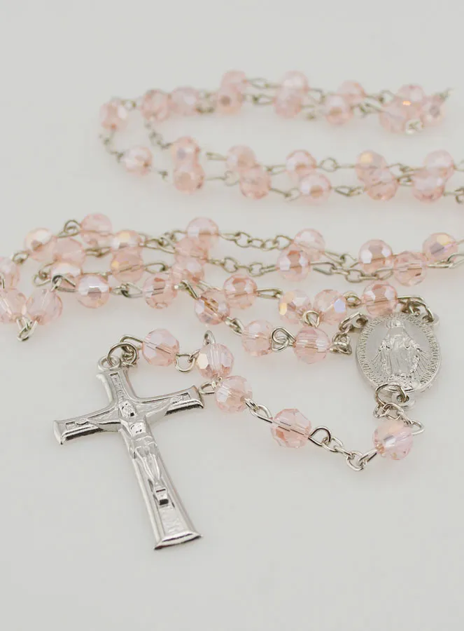 Miraculous Medal  Rosary - Pink (pic 2)