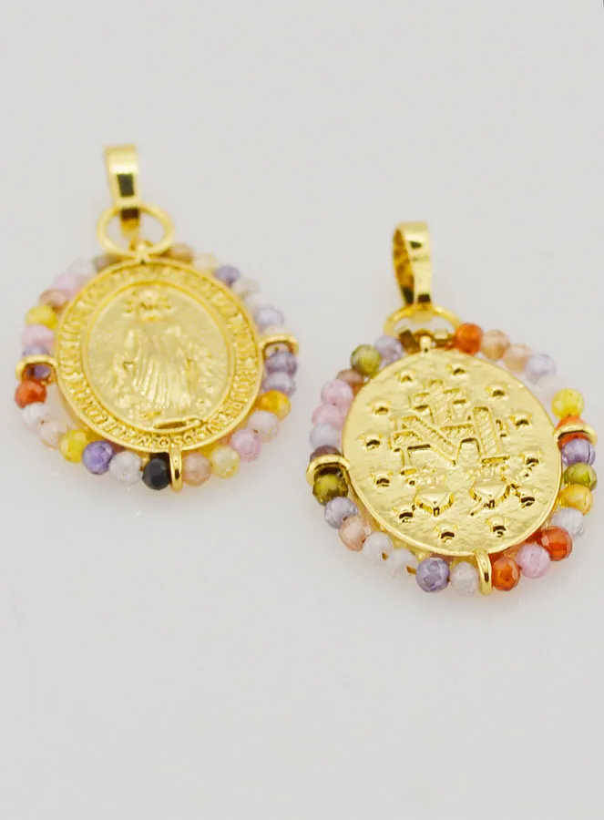 Miraculous Medal with Beads - 22mm (pic 2)