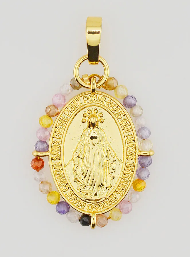 Miraculous Medal with Beads - 22mm (pic 3)