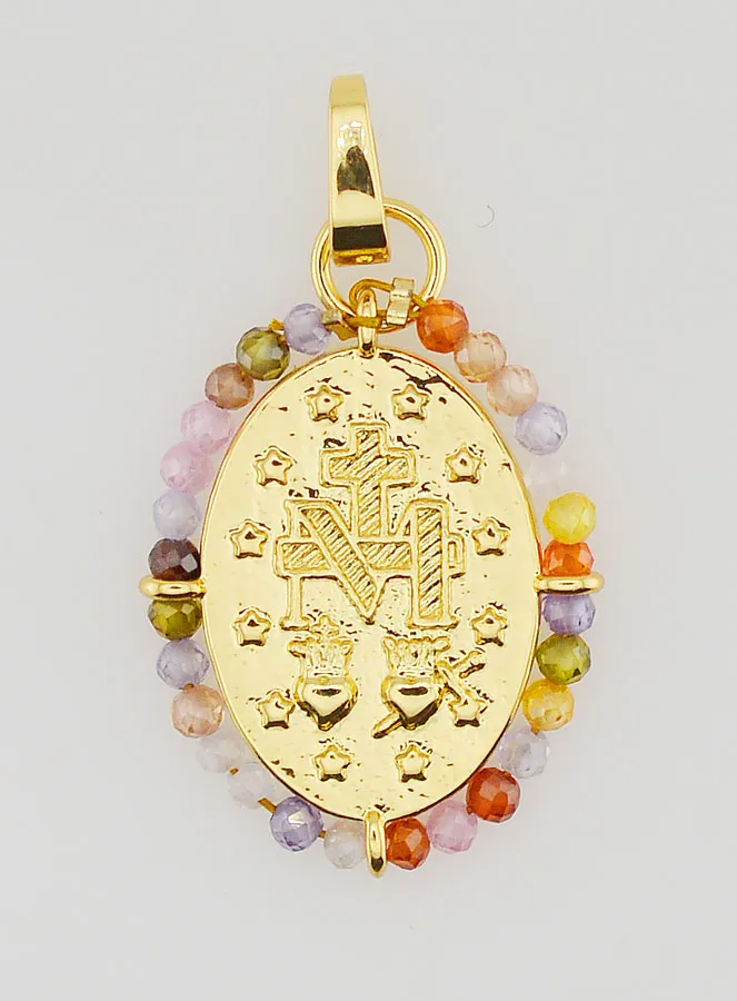 Miraculous Medal with Beads - 22mm (pic 4)