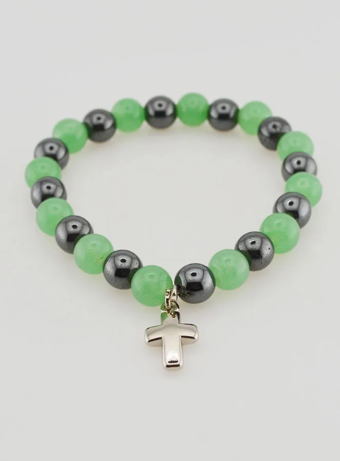 Gemstone Bracelet Hematite and Aventurine (pic 2)