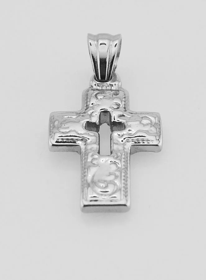 Openwork Cross Pendant in Stainless Steel - 25mm (pic 2)