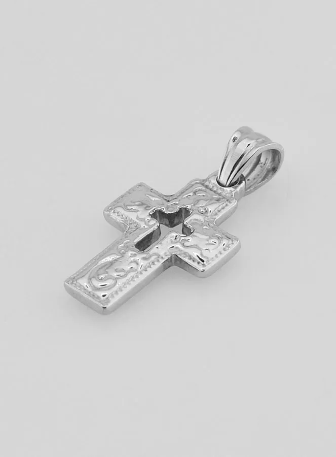 Openwork Cross Pendant in Stainless Steel - 25mm (pic 4)