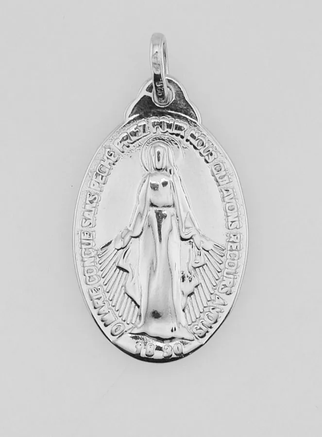 Silver Miraculous Medal - 23mm (pic 1)