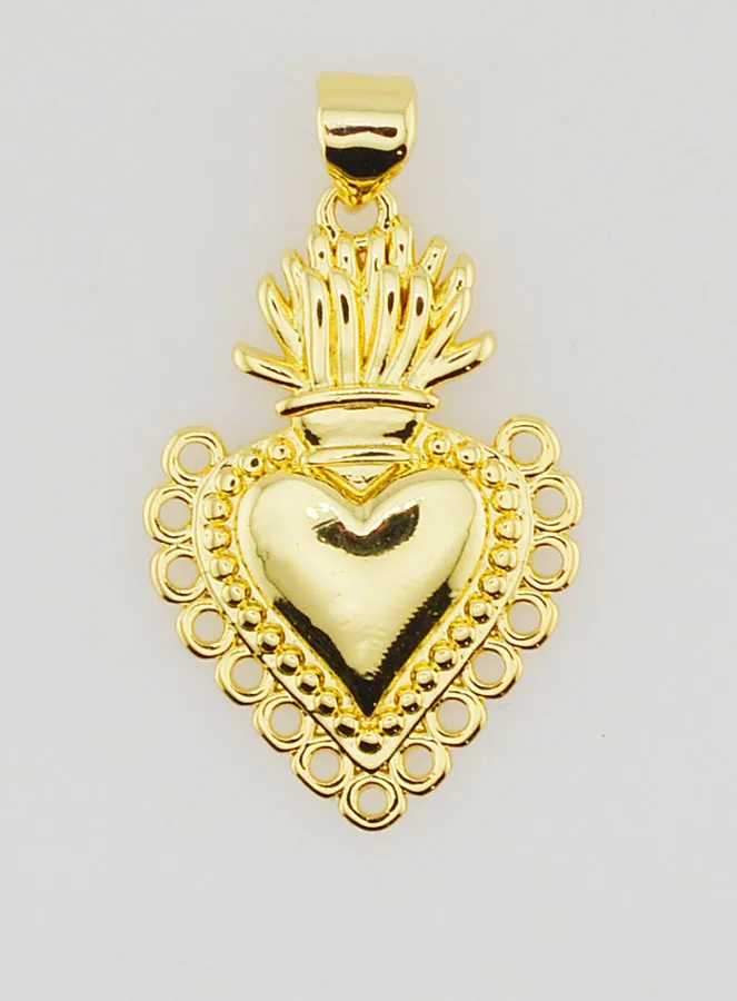 Ex-Voto Pendant Golden Brass - 25mm (pic 1)