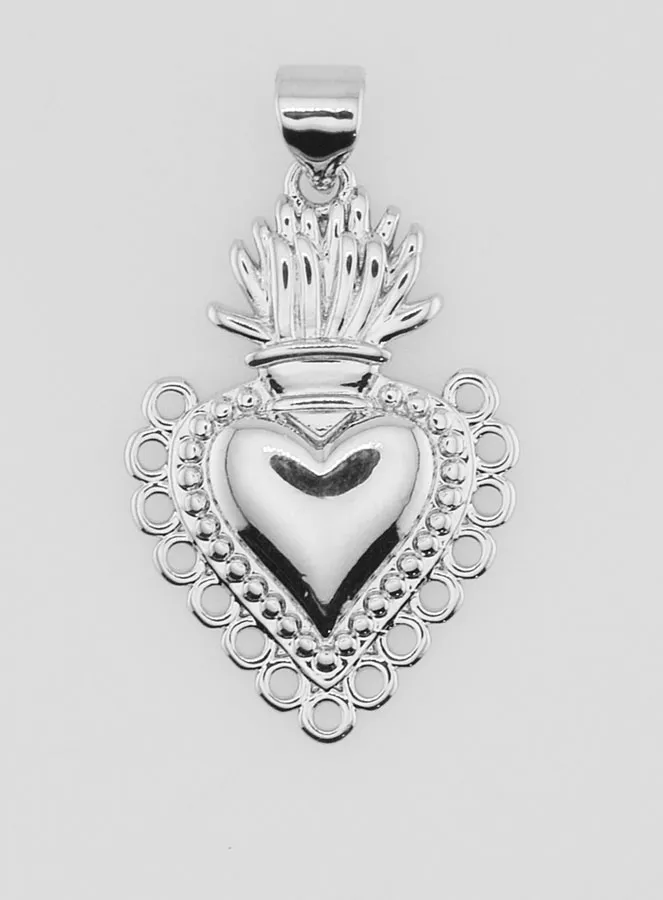 ex-voto pendant Silvery brass - 25mm (pic 1)