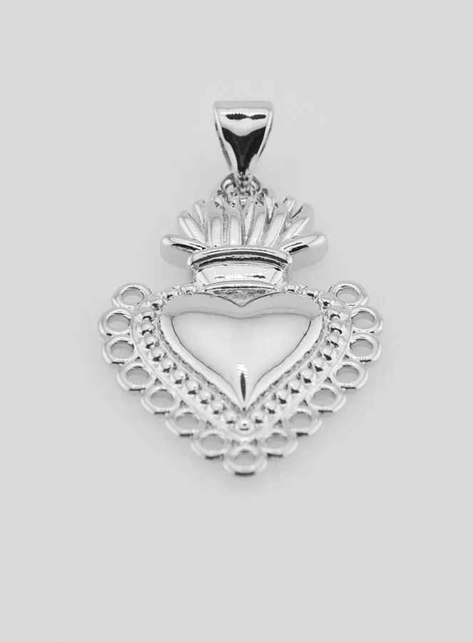 ex-voto pendant Silvery brass - 25mm (pic 2)