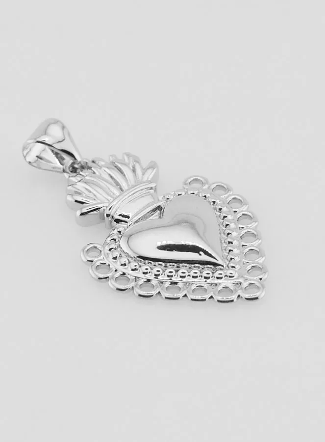 ex-voto pendant Silvery brass - 25mm (pic 3)