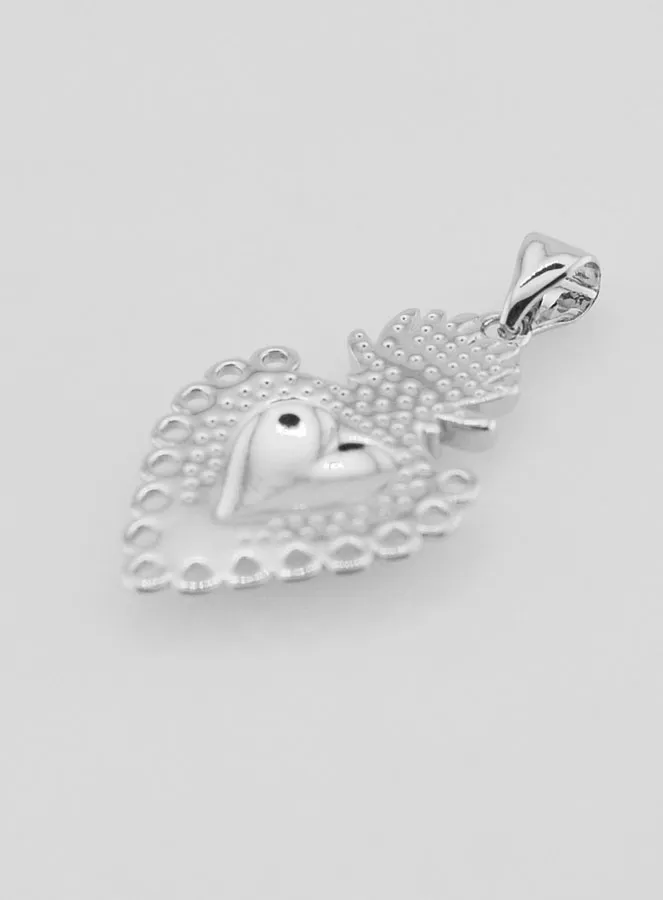 ex-voto pendant Silvery brass - 25mm (pic 4)