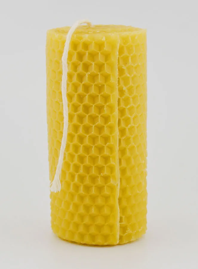 Natural Honeycomb Beeswax Candle - 10cm (pic 1)