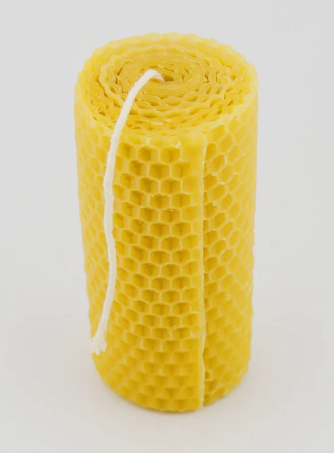 Natural Honeycomb Beeswax Candle - 10cm (pic 2)