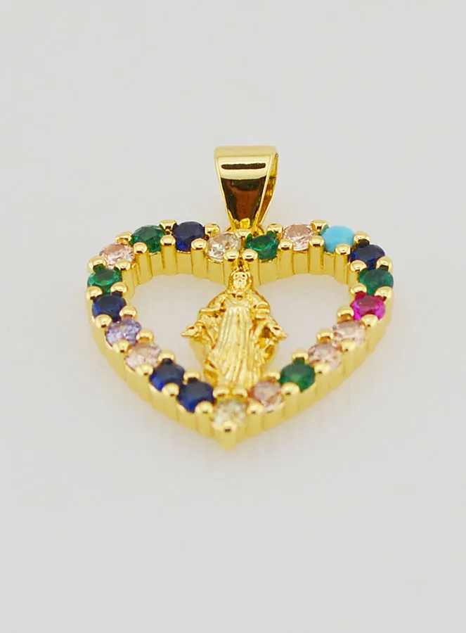 Openwork Heart Pendant Miraculous Virgin (pic 2)