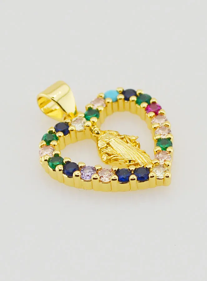 Openwork Heart Pendant Miraculous Virgin (pic 3)