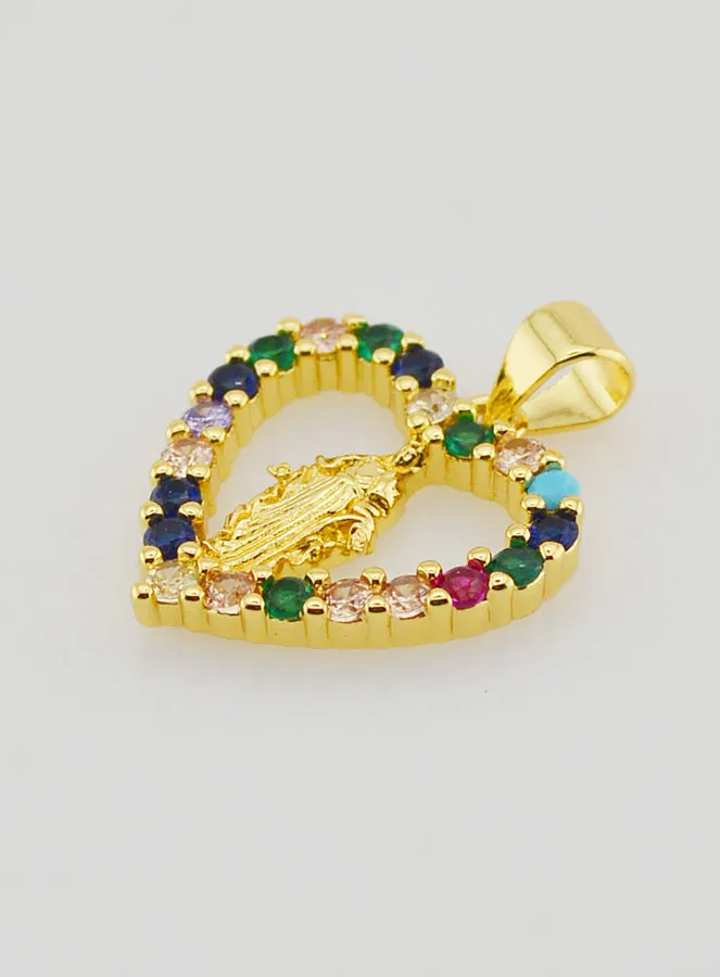 Openwork Heart Pendant Miraculous Virgin (pic 4)