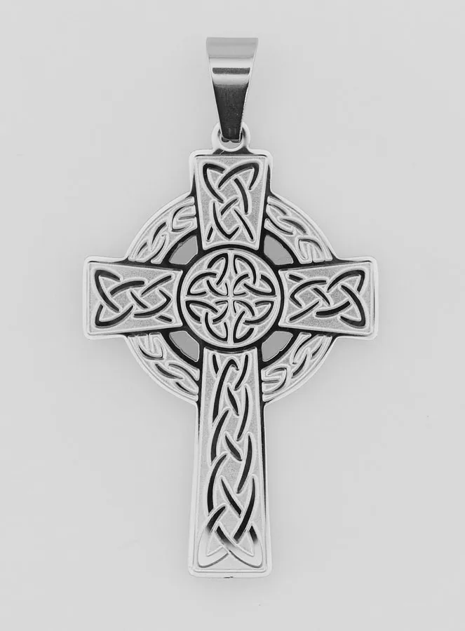 Celtic Cross Pendant in Stainless Steel  - 45mm (pic 1)