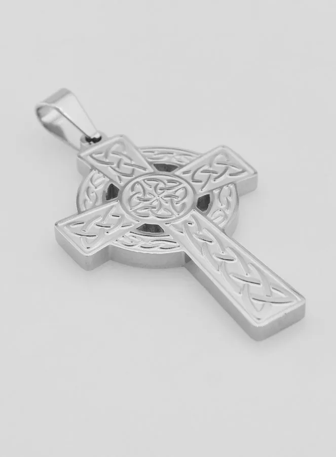 Celtic Cross Pendant in Stainless Steel  - 45mm (pic 3)