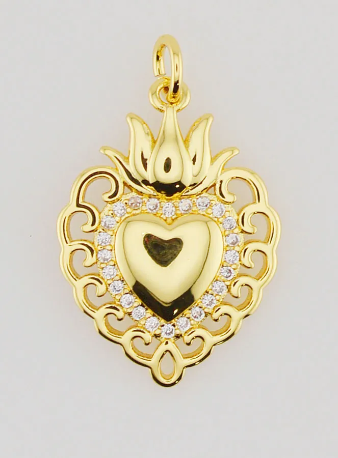 Ex-Voto Pendant in Golden Brass - 22mm (pic 1)