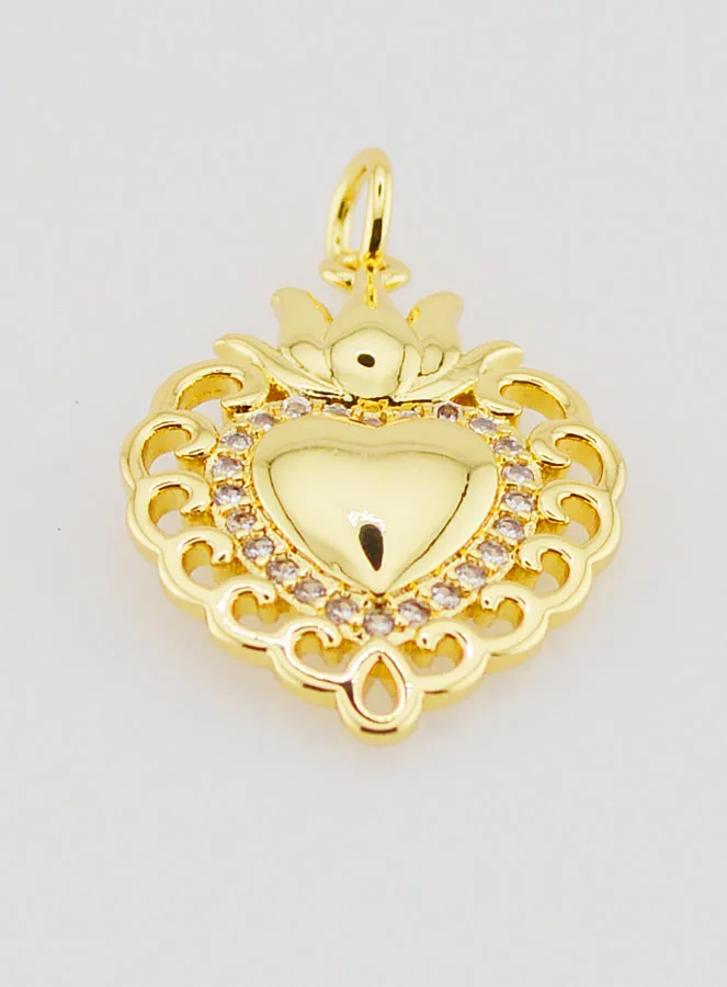 Ex-Voto Pendant in Golden Brass - 22mm (pic 2)