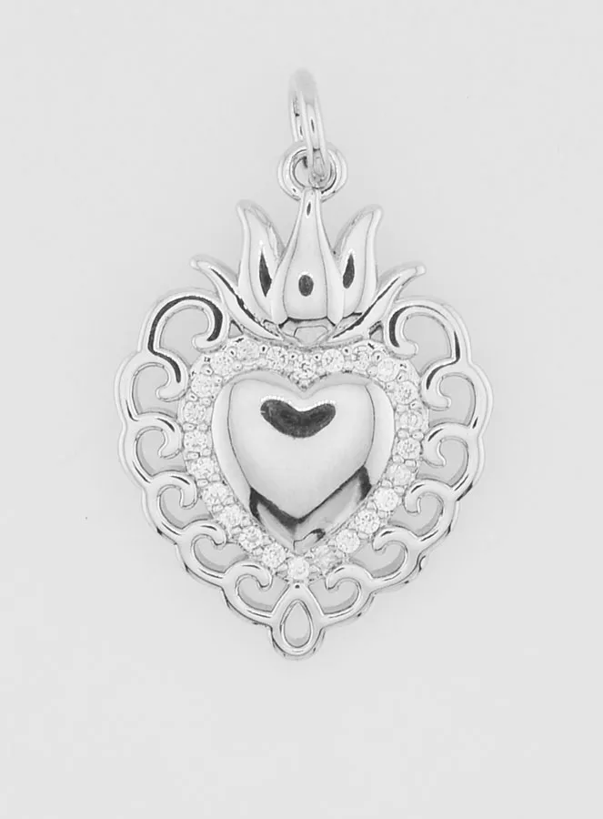 Ex-Voto Pendant in Silvery Brass - 22mm (pic 1)